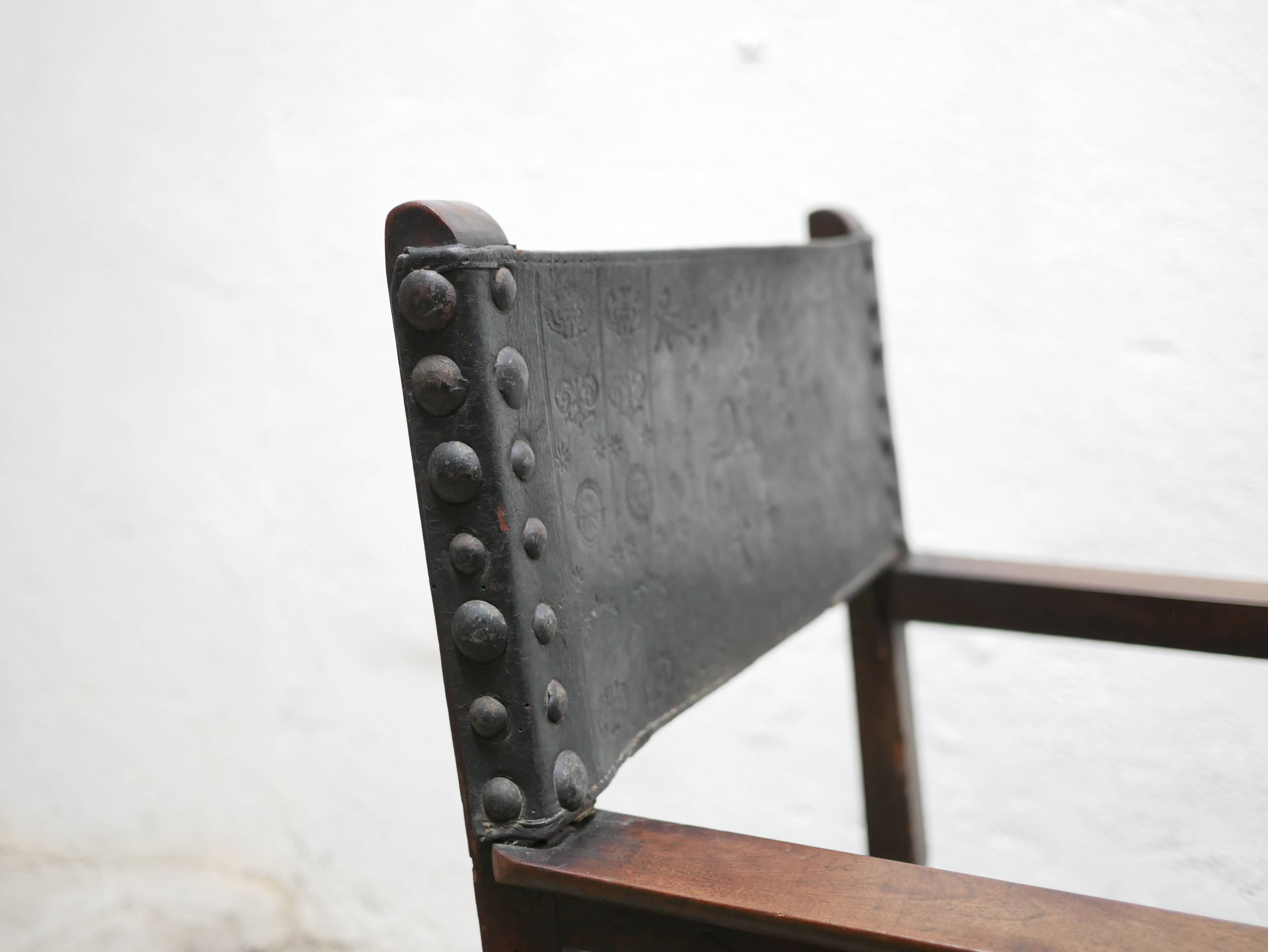 Wooden chest armchair, XIX th