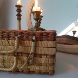 Vintage wicker suitcase