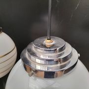 Pair of opaline pendant lights