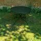 Salon de jardin fer forgé 1 table 2 fauteuils 3 chaises vert wagon
