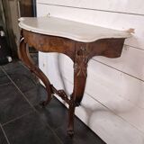 Console galbée ancienne style Louis XV en noyer