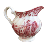 Pitcher with floral and country decoration