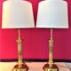 Pair of Art Deco brass lamps, Germany 1960