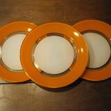 Small vintage orange and white Duralex plates