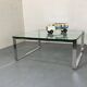 Table basse moderniste suisse en chrome, acier et verre de Strässle, années 1970
