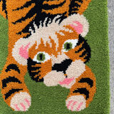 Scandinavian tiger Rya rug, wool, 1970s.