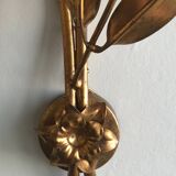 Hans Kögl flower wall light - gold and silver metal - 1970