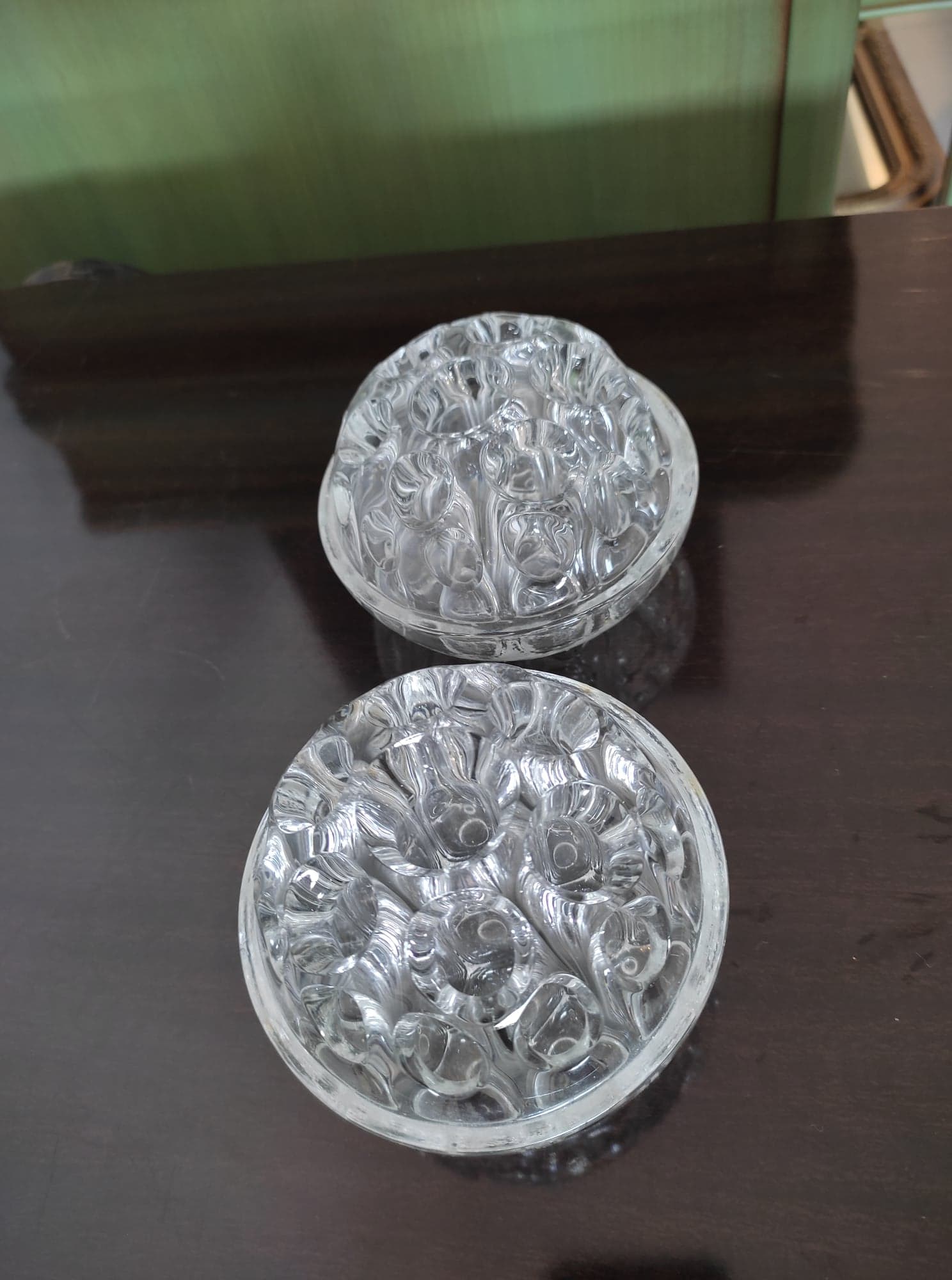 Set of 2 glass balls - flower spikes