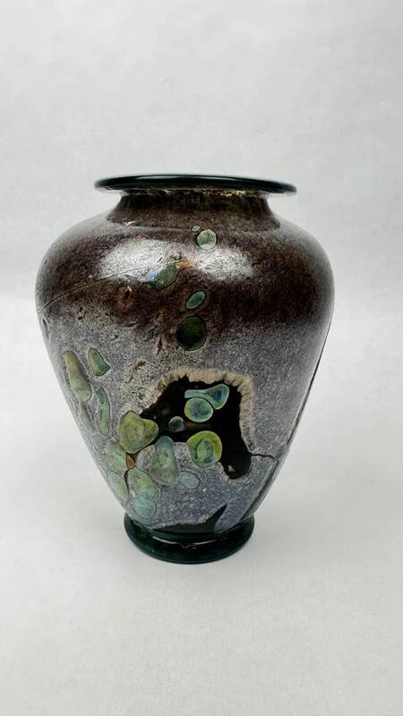 Art glass vase signed René Pierini – French studio glass, 1985