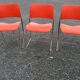 3 iron and plastic chairs