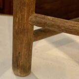 Vintage 1950s brutalist straw triangular stool
