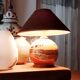 Unique ball lamp, hand-painted by Françoise Bertin