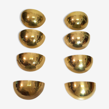 8 half moon sconces, Hollywood regency, brass, 60/70