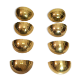 8 half moon sconces, Hollywood regency, brass, 60/70