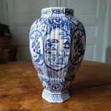 Vase balustre bleu et blanc