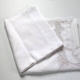 Old tablecloth, Luxeuil lace center, 2m40 long