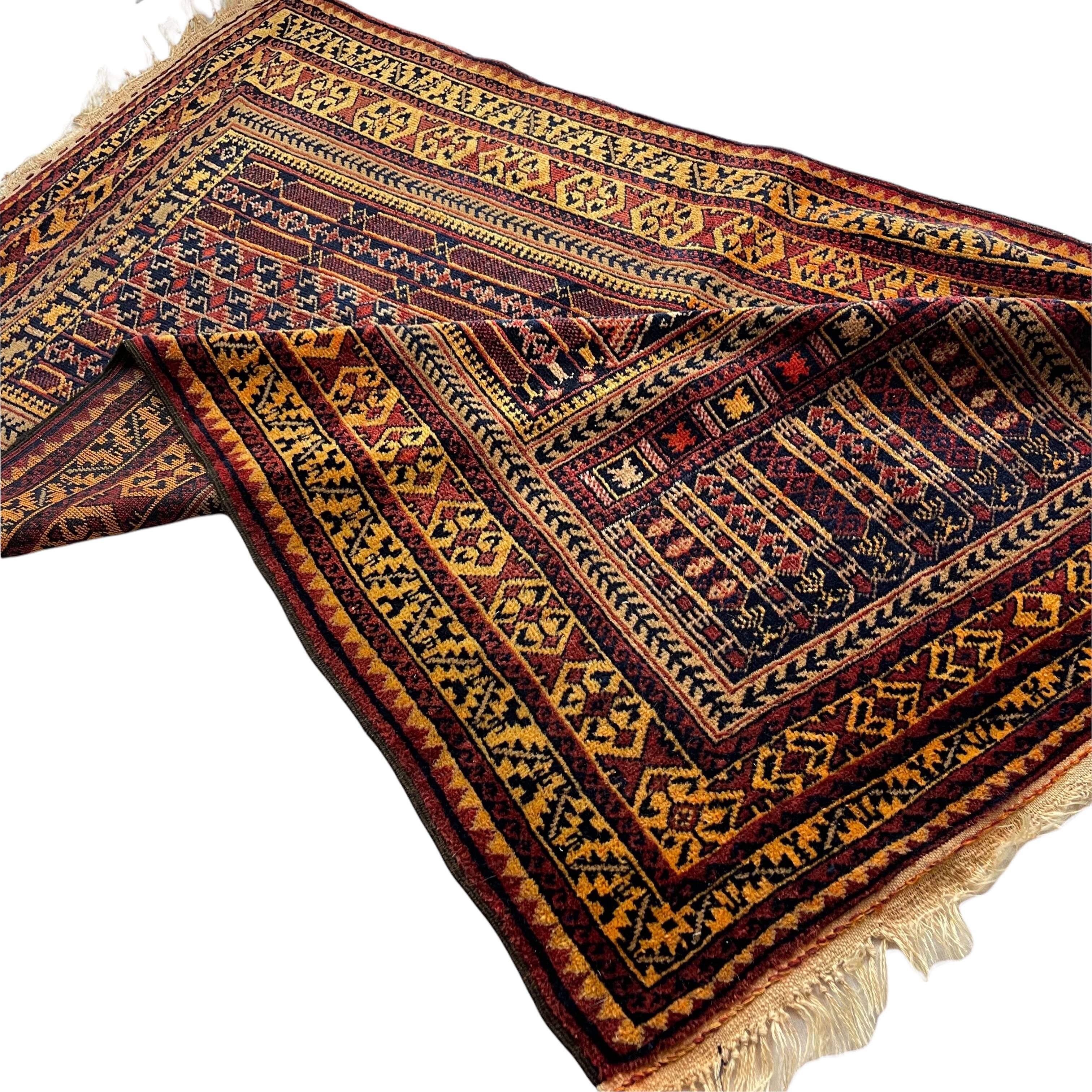 Vintage afghan belouch  rug ,feiner handgeknüpfter orientteppich afghan belutsch teppich, 140 x 86cm