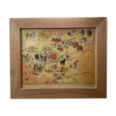 Old illustrated map of the Ile de France - JP Pinchon