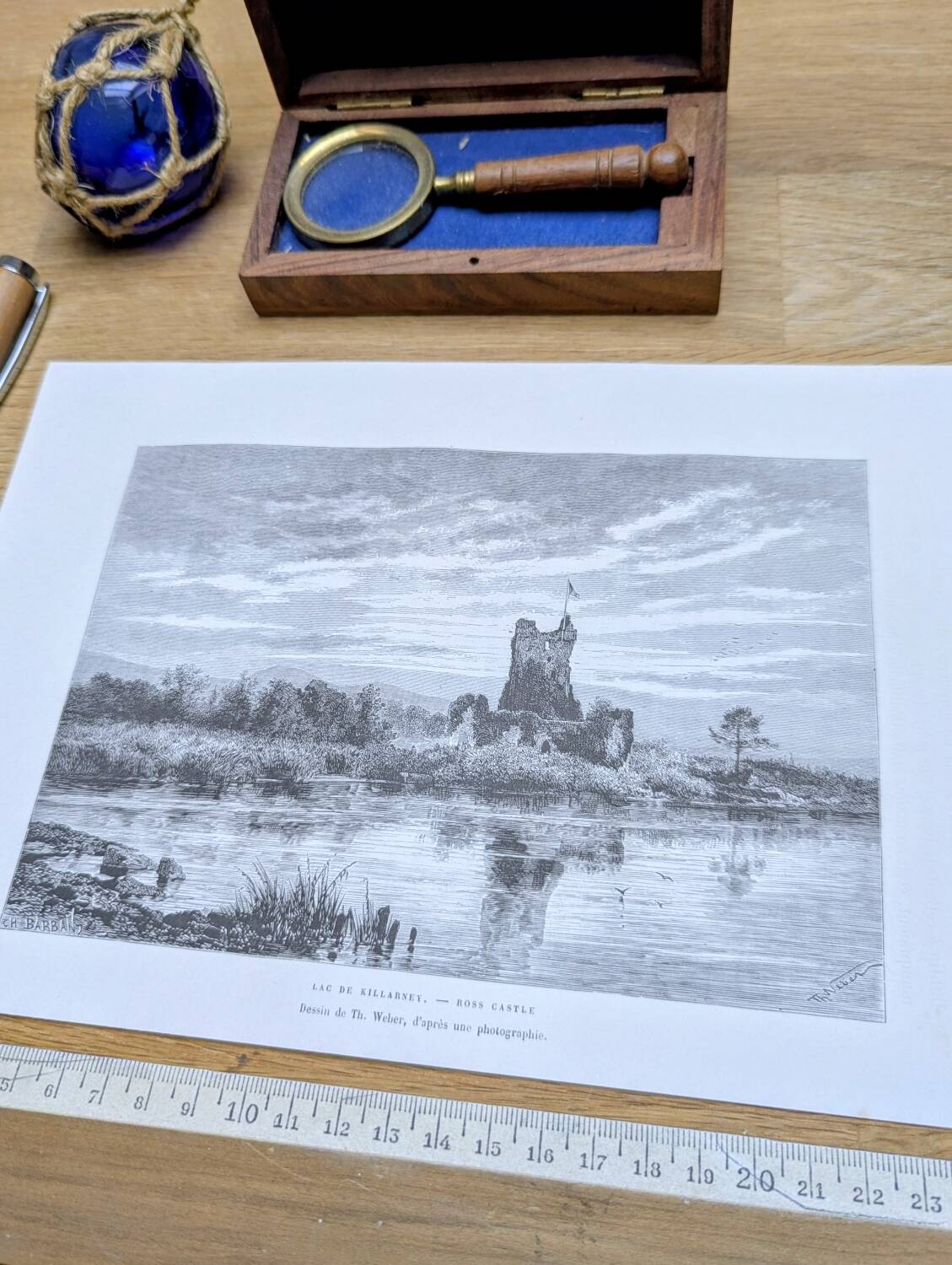 Ross Castle, Killarney, Ireland, printed illustration from 1879.