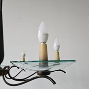 Brass Mid-Century Chandelier in the style of Pietro Chiesa