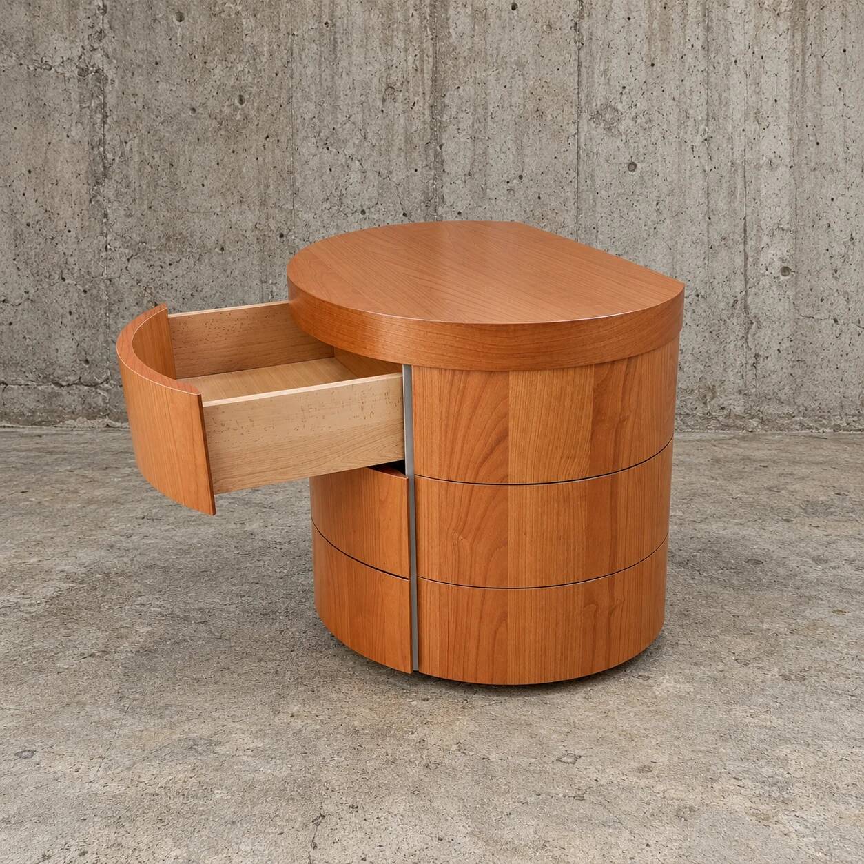 2 x cherry wood night stands / bedside tables / 3 drawers / 1990s