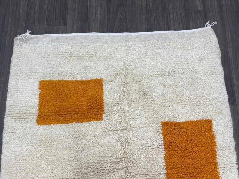 Orange handmade pure wool rug