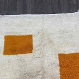 Orange handmade pure wool rug