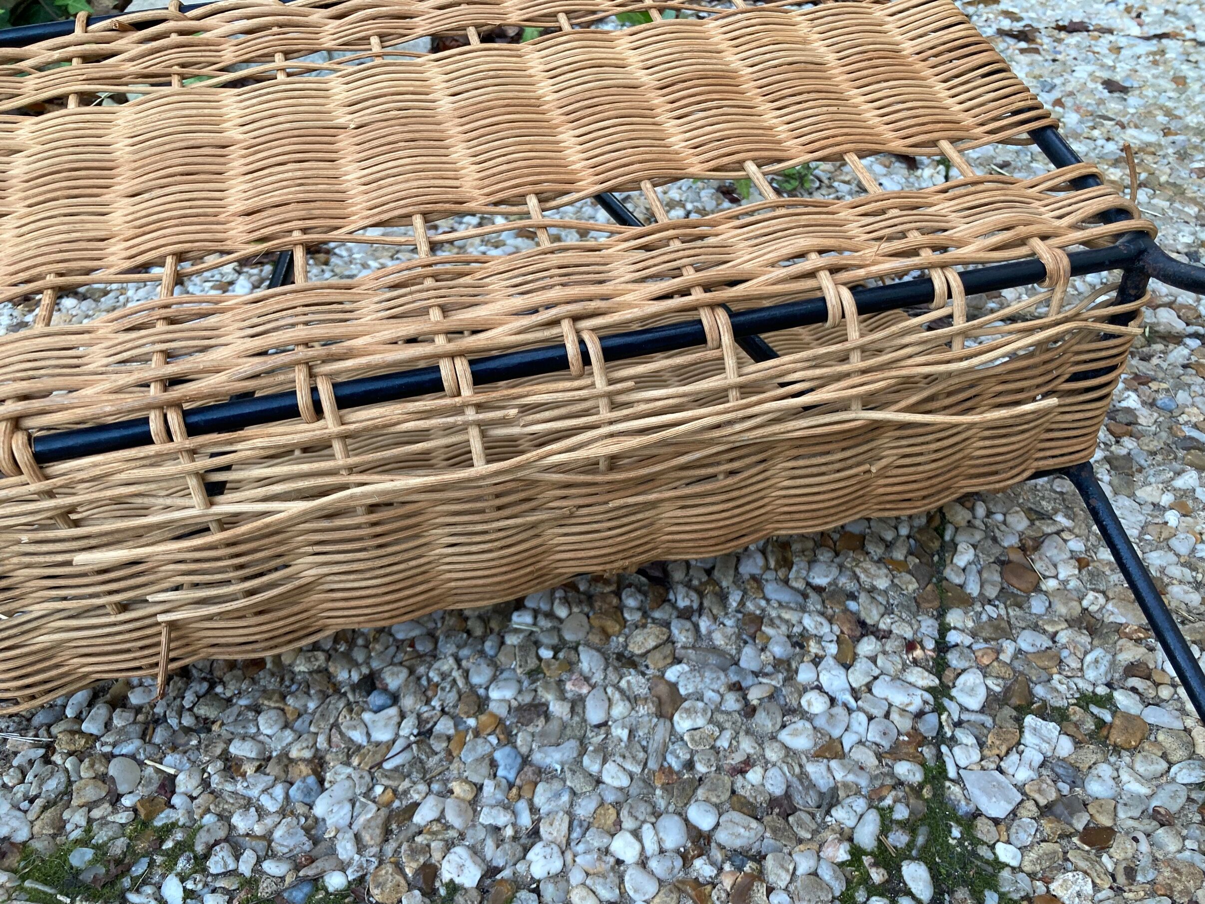 Raoul Guys vintage wicker magazine holder