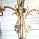 Bronze chandelier with 3 tulips in the shape of roses
