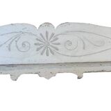 Antique Liberty painted, shaped and engraved wooden flowerpot holder