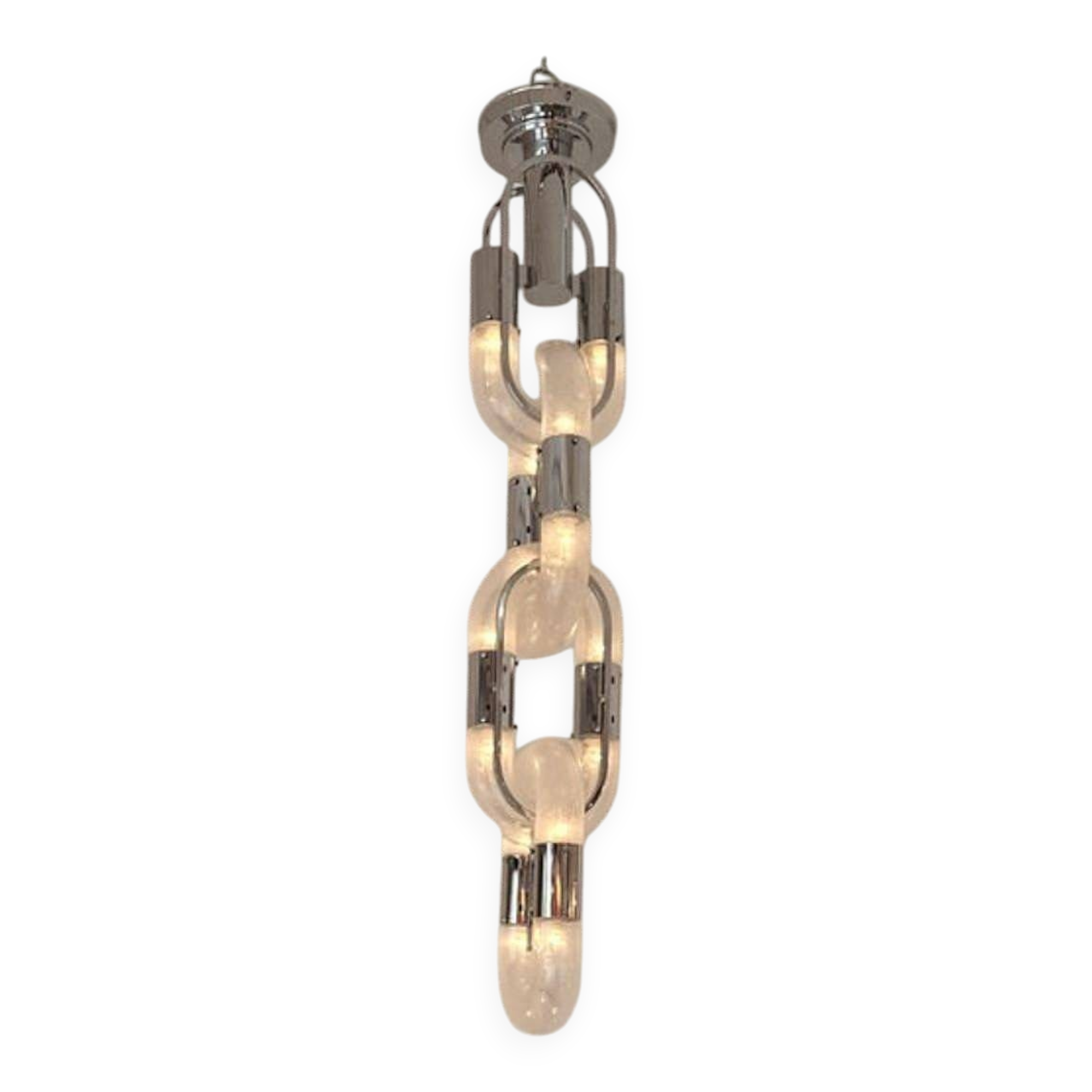 Chandelier Chain Murano Glass Metal by Aldo Nason for Mazzega