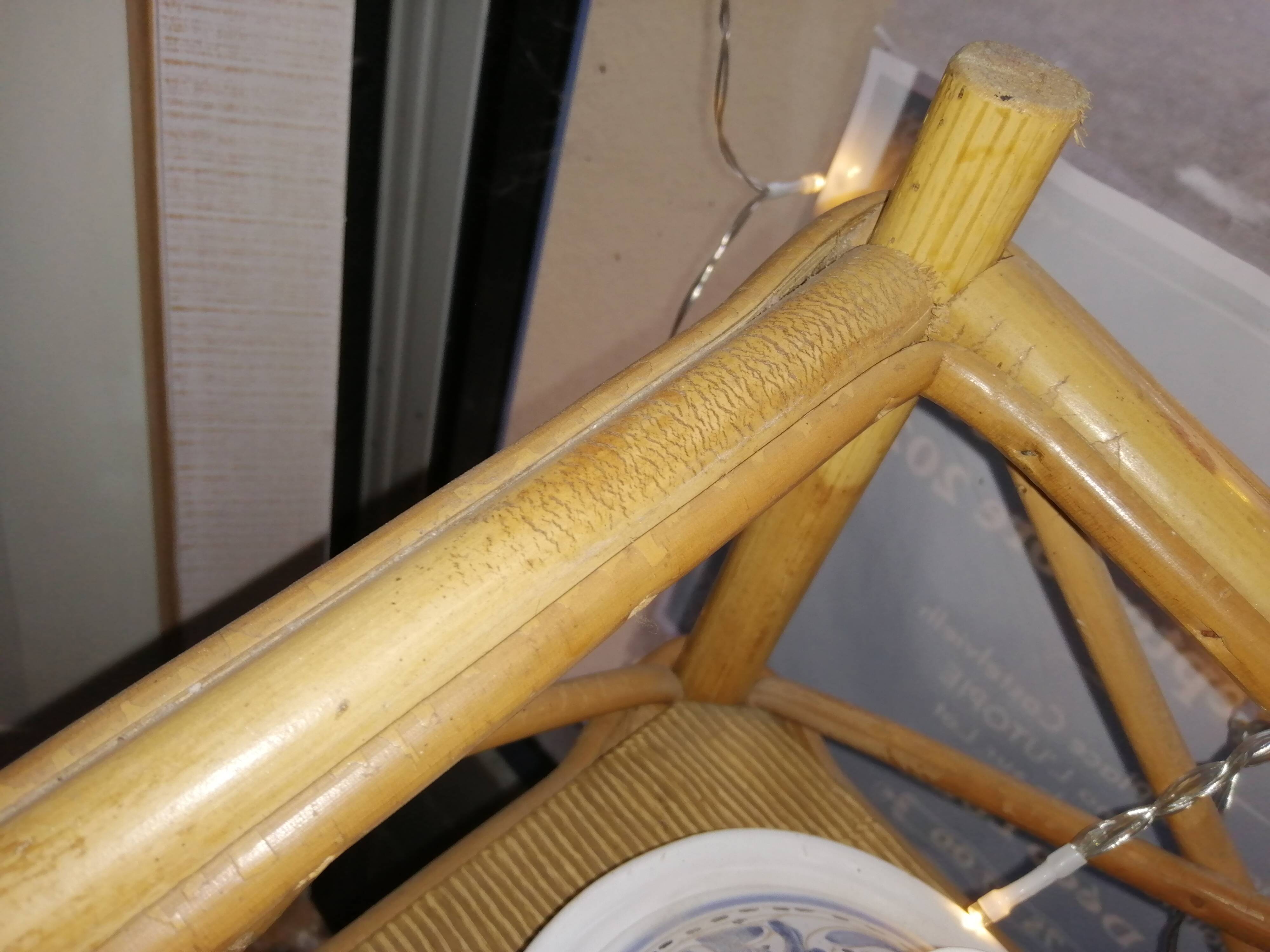 Bamboo rattan corner shelf