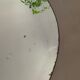 Old bevelled stitched oval mirror