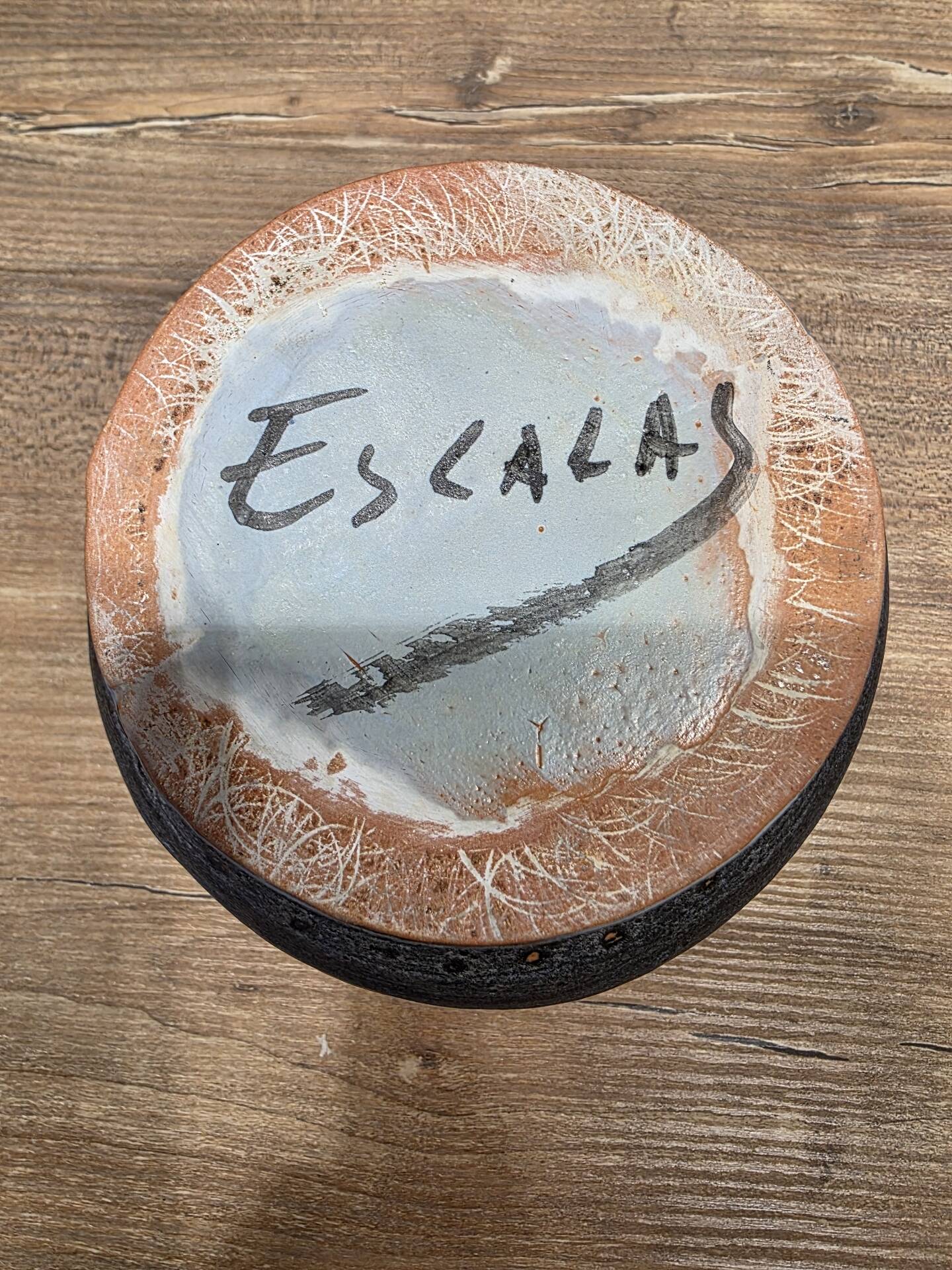 Covered box / Ceramic sugar bowl Vallauris Agnès Escala 1960s