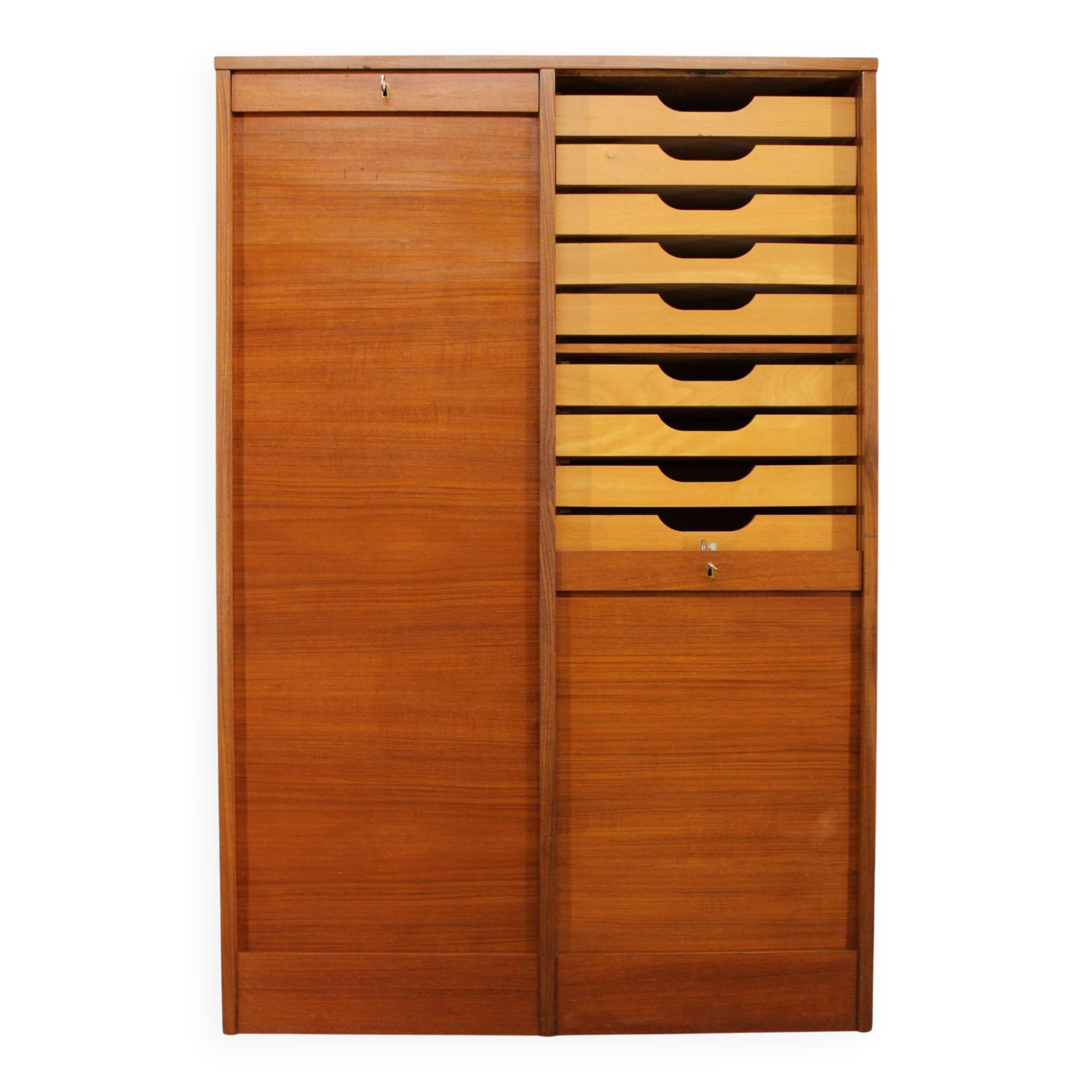 Cabinet de bureau tambour des années 60, Danemark.