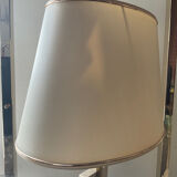 Lampe en travertin et laiton des années 70