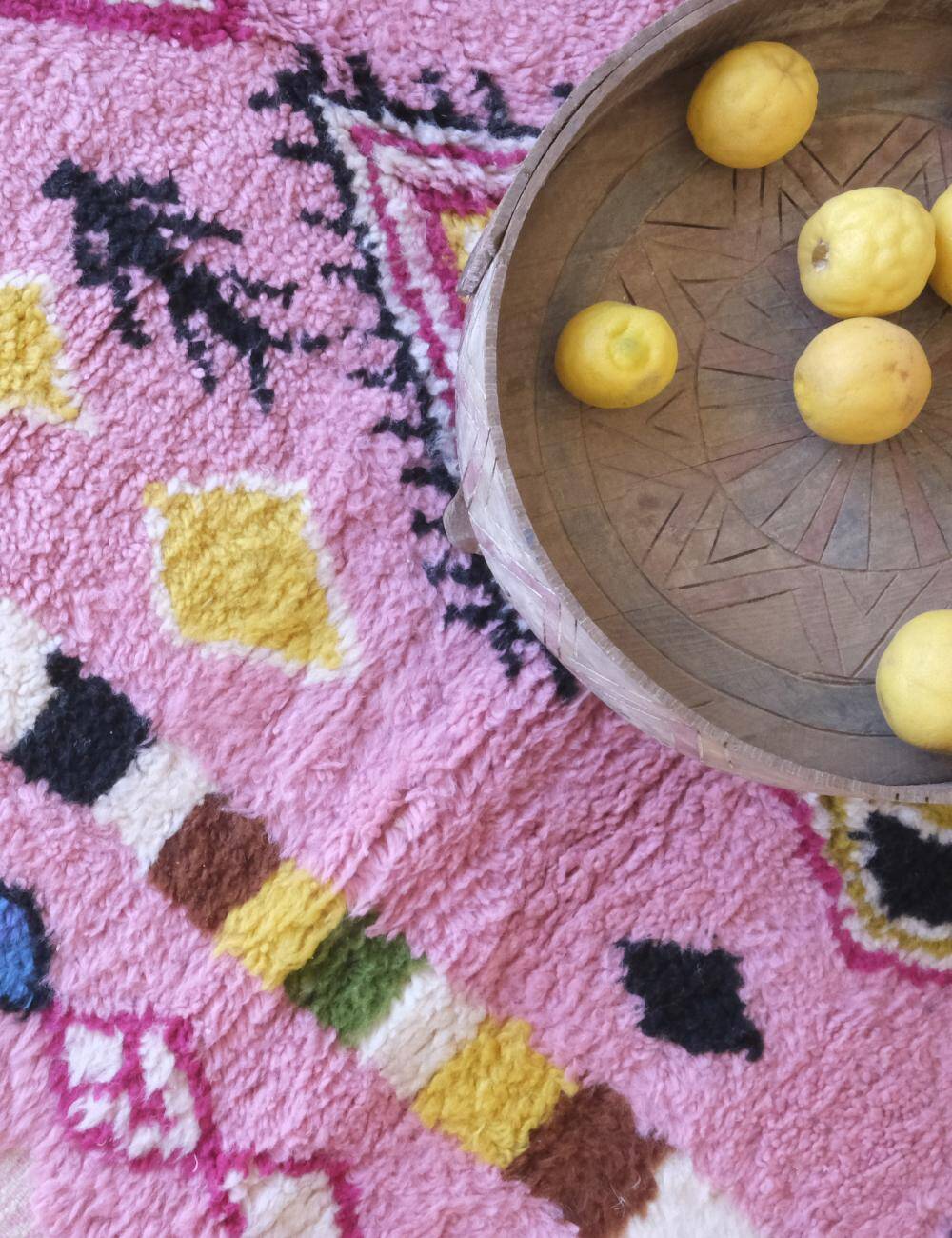 Pink Berber Rug - 206 x 160 cm