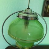 Art deco pendant lamp from the 1920s/1940s with opaline