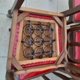 6 vintage art deco Louis VX leather wood chairs