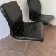 Black leather armchairs, Italian design, 70s (X2)