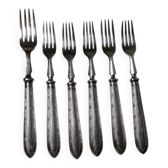 Dessert or entremets forks Mappin & Webb antique silver-plated