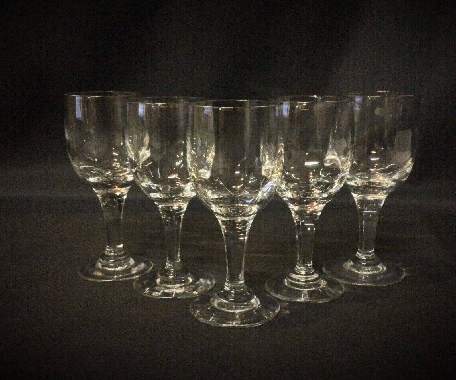 Set of 5 crystal wine glasses - mid 20th century