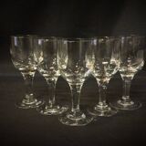 Set of 5 crystal wine glasses - mid 20th century