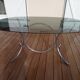 Vintage table glass smoked oval 1970