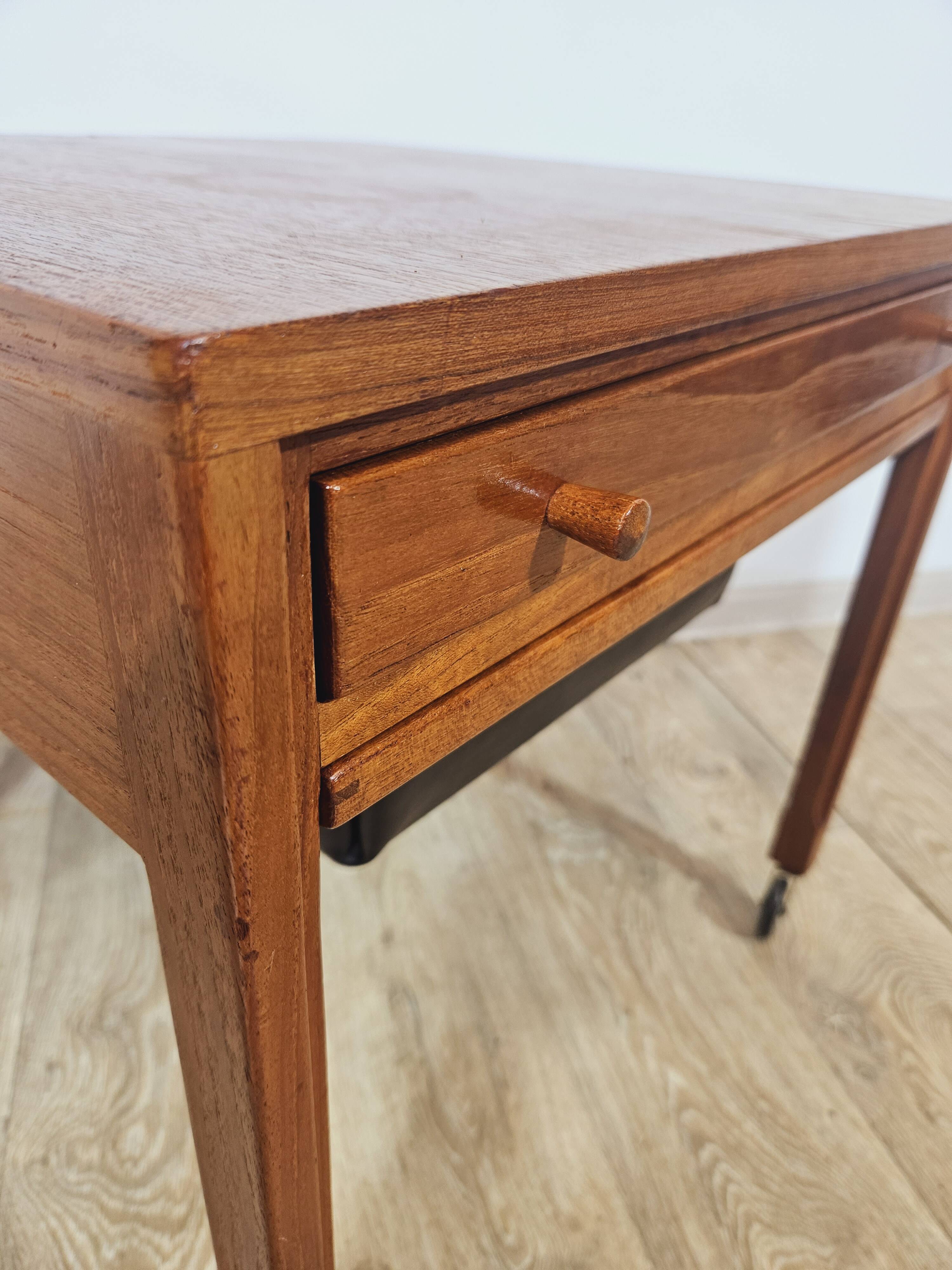 Sewing,Teak, Mid-Century Modern table, Denmark, 1950s/60s.
