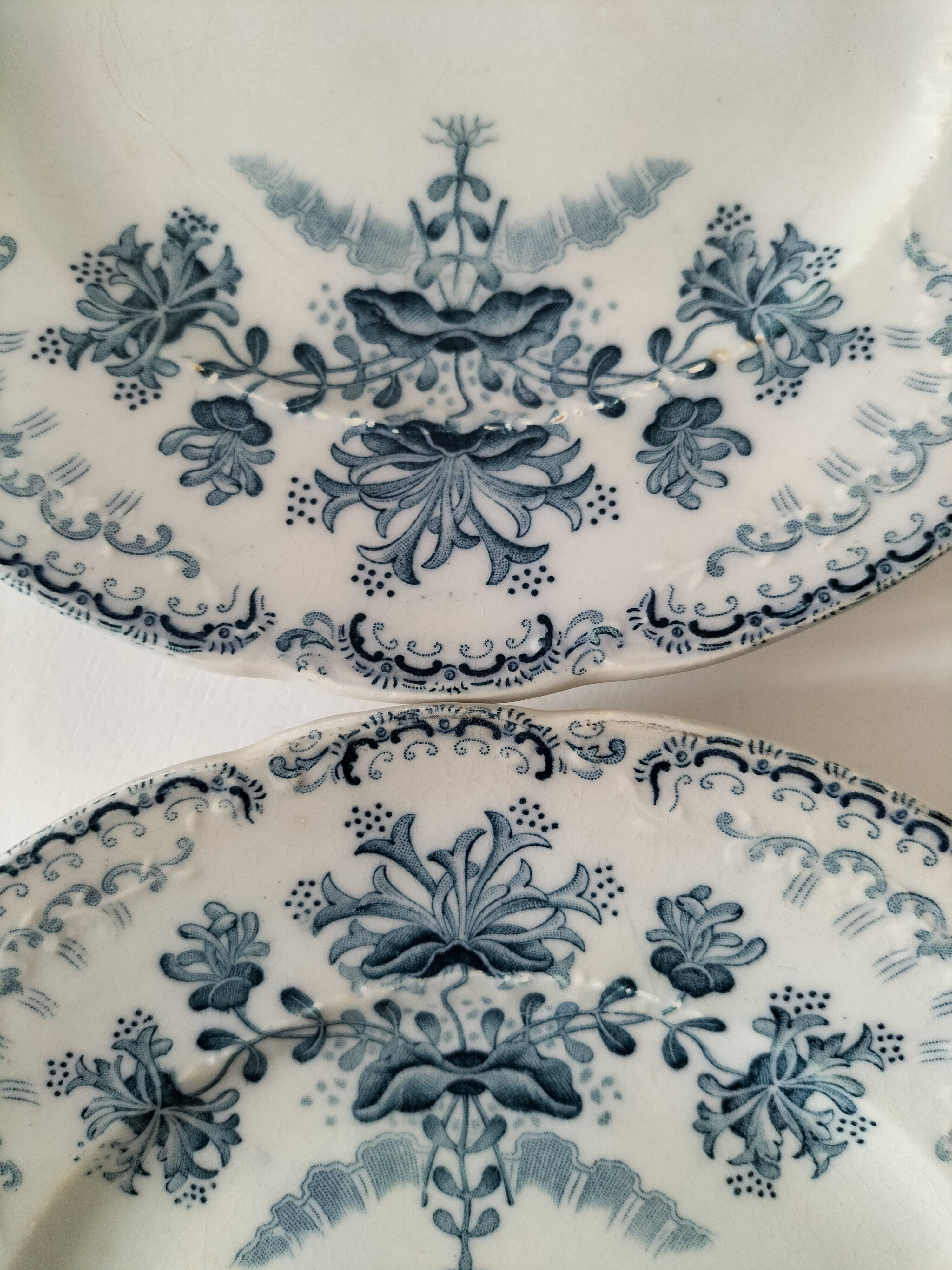 Two ironstone plates Saint-Amand Regency model