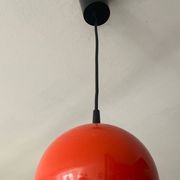 Space Age orange metal pendant light