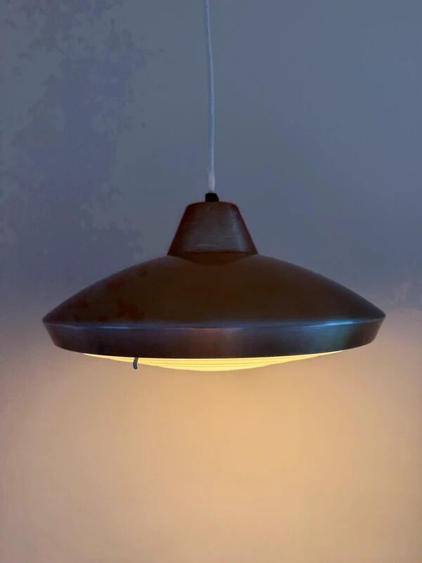 Lampe danoise vintage - Lampe en bronze avec diffuseur