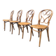 4 Thonet style bentwood chairs in beech.