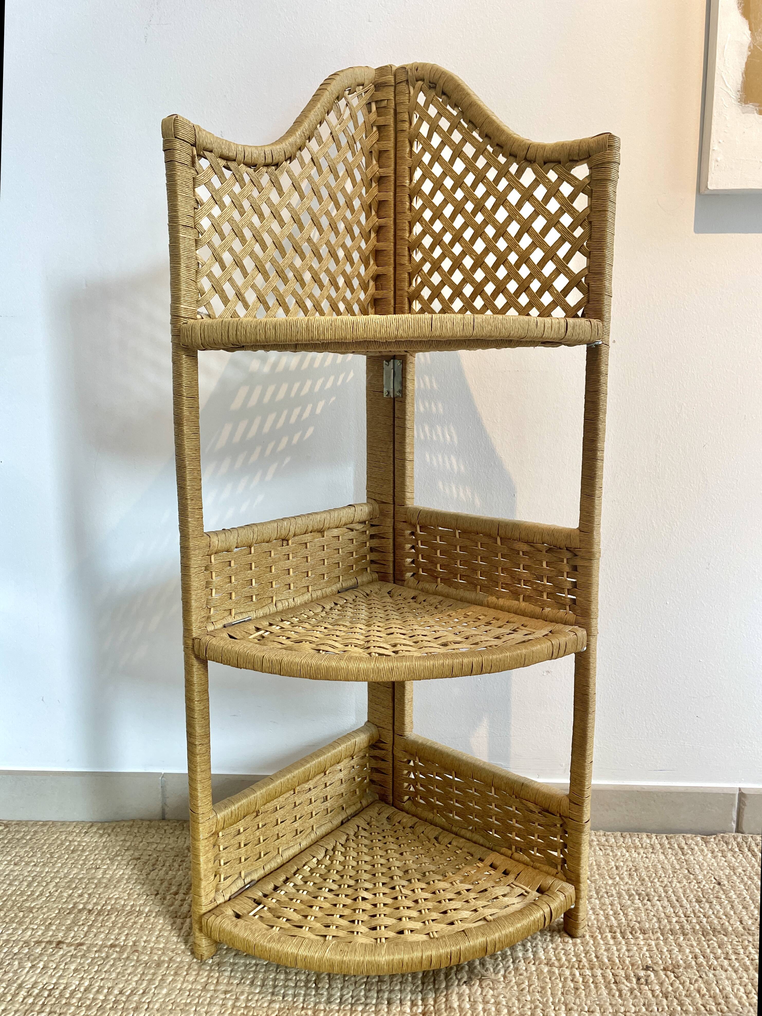 Folding rope corner, 70s corner shelf